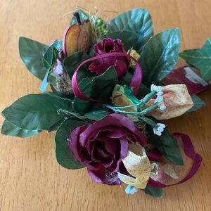 Candle Flower Rings, Burgundy, One inch center (Set of 2)